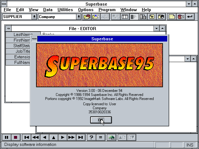 Superbase 95 v3.00 - About